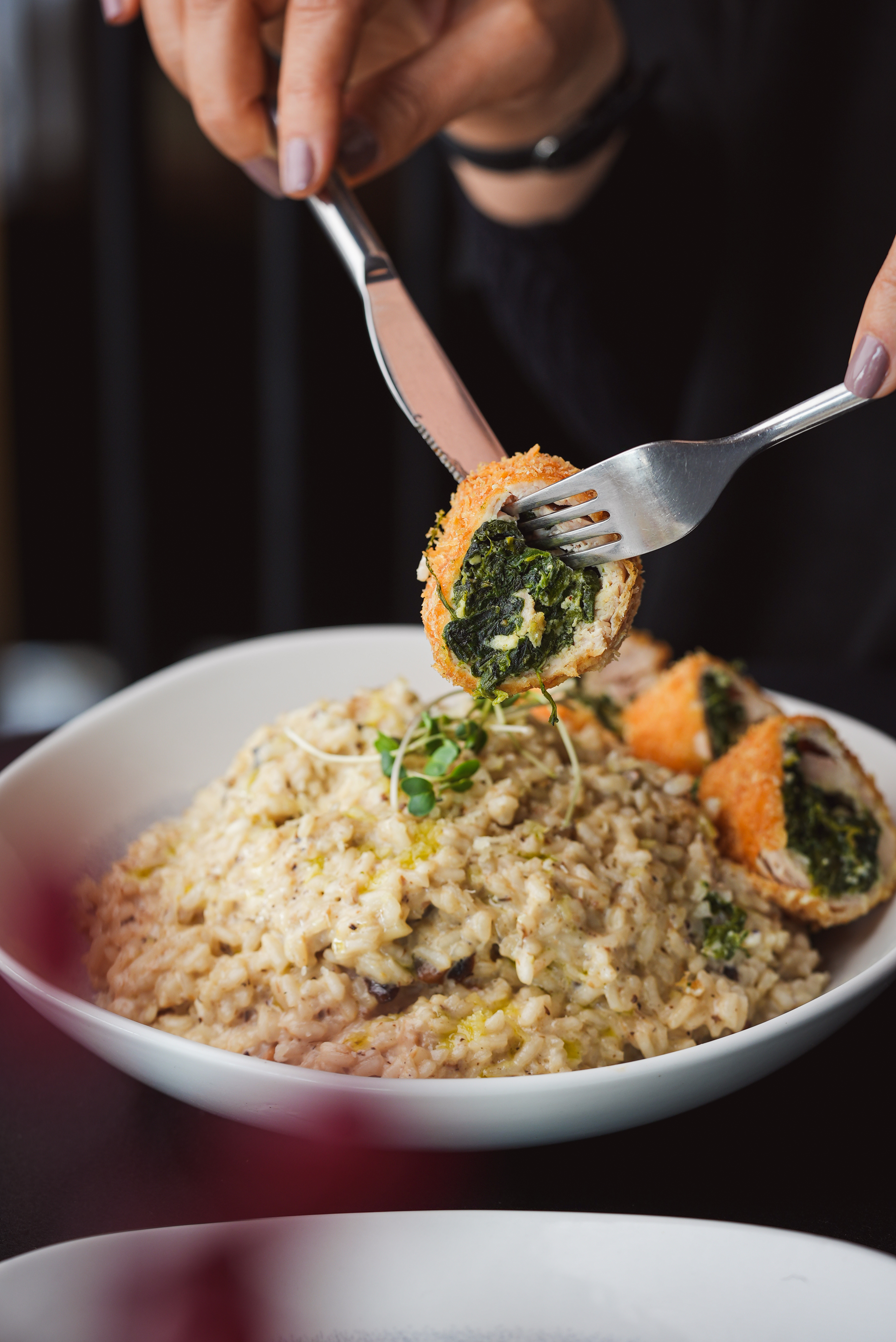 CHICKEN ROLL RISOTTO WITH TRUFFLE